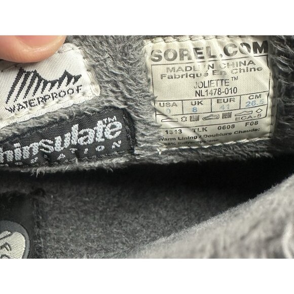 Sorel Womens Joliette Leather Thinsulate Waterproof Slip-on Winter Boots Size 10 - Picture 11 of 11